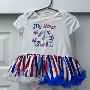 Patriotic Baby Dress Onesie with Tutu NWOT